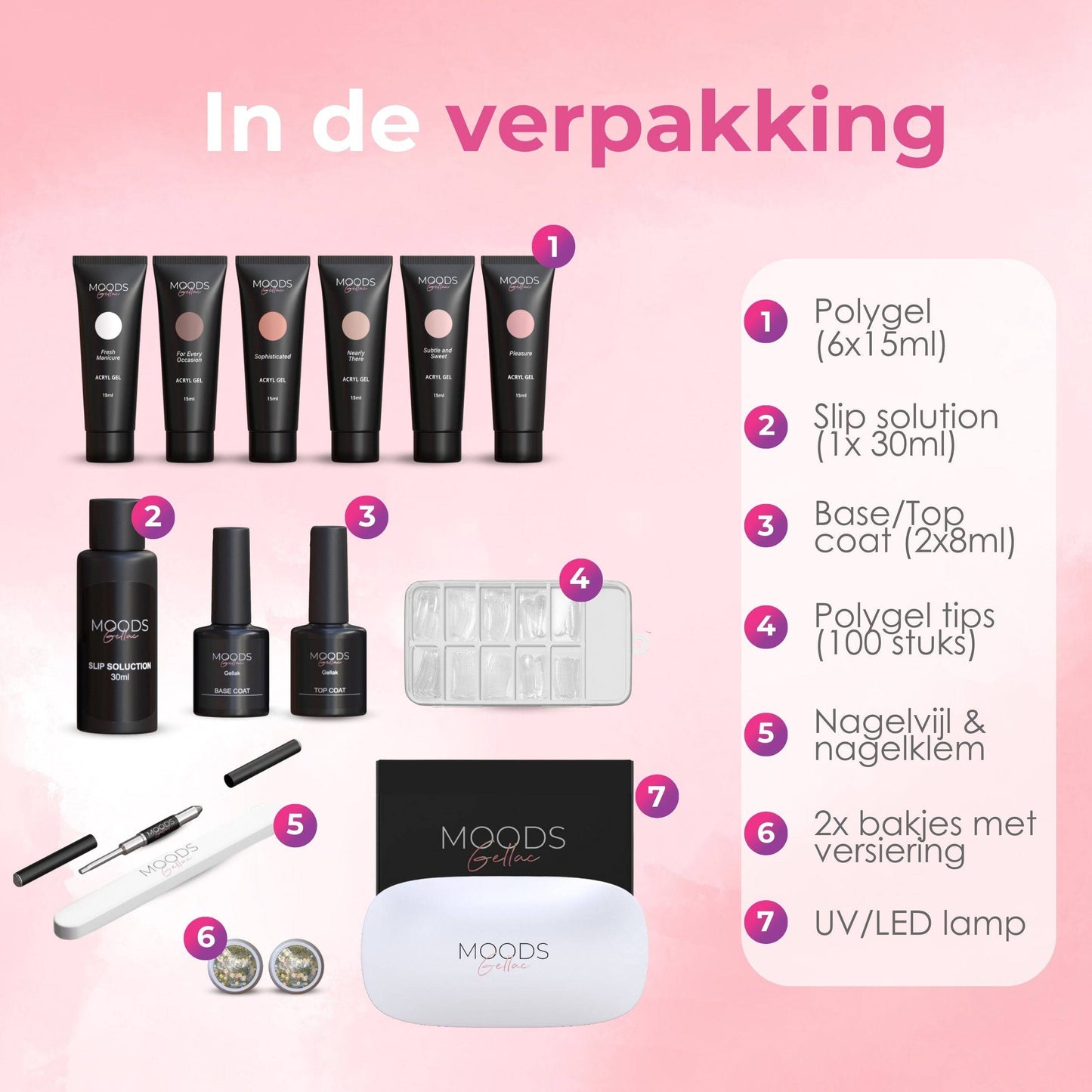 Polygel Set - The Nude - Verpakking | Moods Gellac