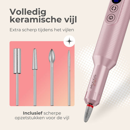 Elektrische Nagelvijl - 20000RPM Draadloos en Oplaadbaar - Roze - Moods Gellac