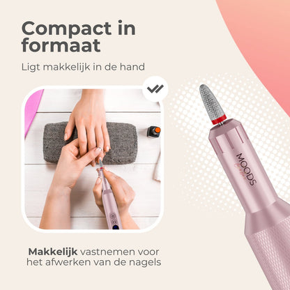 Elektrische Nagelvijl - 20000RPM Draadloos en Oplaadbaar - Roze - Moods Gellac