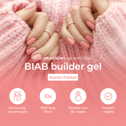 BIAB Nagels Starter Pakket - Milky Pink - HEMA & TPO Free - Moods Gellac - Moods Gellac