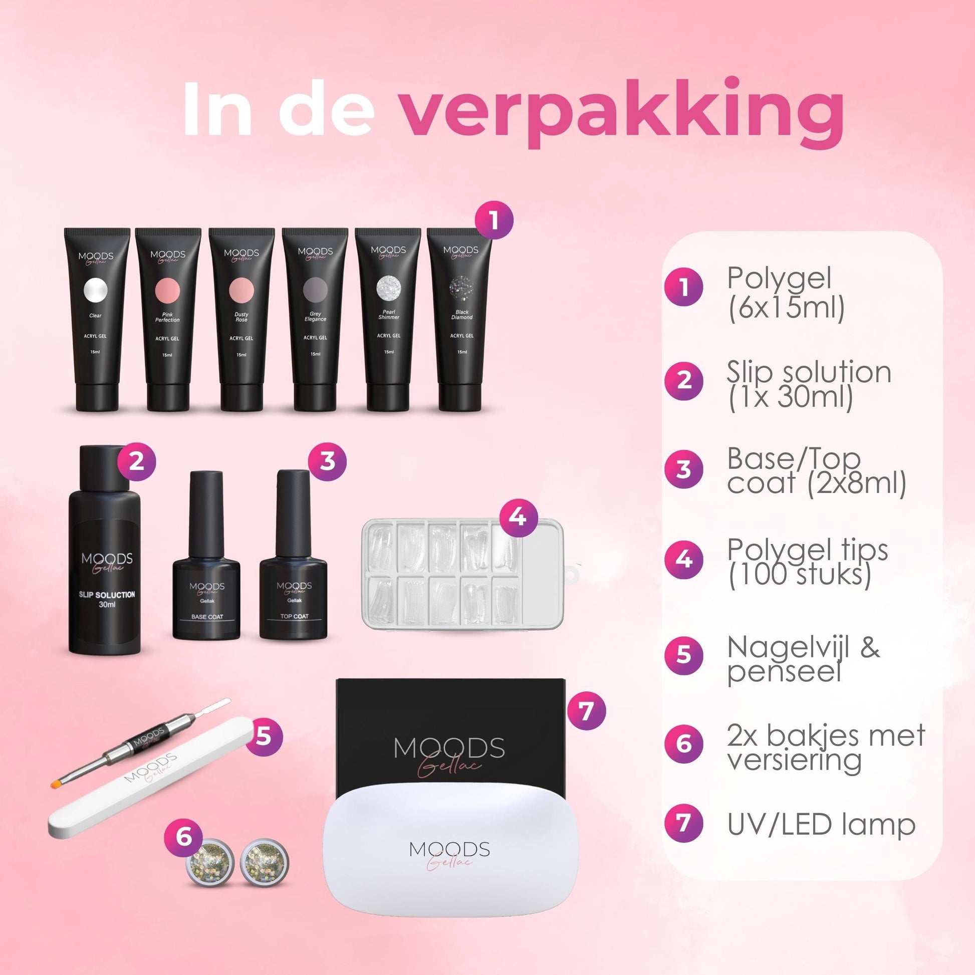 Polygel Set - Neutral Shine - Verpakking | Moods Gellac