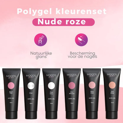 Acrylgel Hervulset - Polygel - Nude Roze - Moods Gellac - Moods Gellac