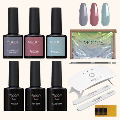 BIAB Nagels Starter Pakket - Grey Nude - HEMA & TPO Free - Moods Gellac - Moods Gellac